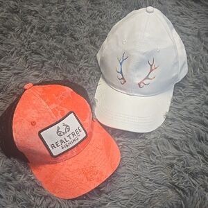 Realtree Fishing Orange and White Caps